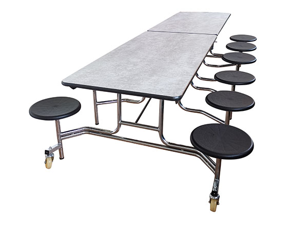 Rectangular round stool folding dining table for 12-2917
