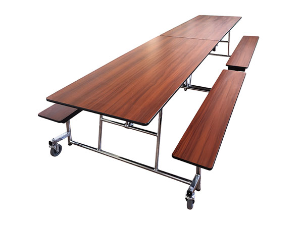 Rectangular bench folding dining table