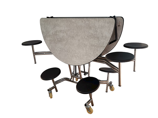 Round round stool folding dining table for 8 person